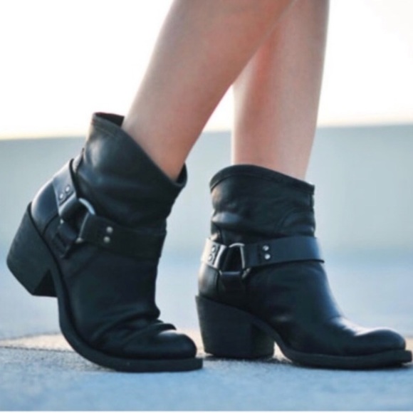 Bambi black buckle ankle boots Clearance